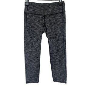 Athleta Cropped Leggings Black/Gray Space Dye Size Small Tall‎ (ST)